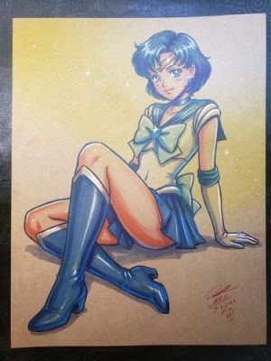 Sailor Mercury Original Comic Fine Art Signed 8.5x11 COA Included | eBay US (Buy It Now)