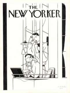 Jan VAN DER VEKEN (né... - Lot 604 - * The New Yorker Encre de Chine sur papier. Signé et...