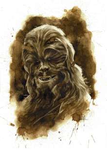 Star Wars - Chewbacca - Original Coffee Drawing - Juapi - EO | Catawiki