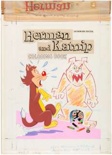 "HERMAN AND KATNIP COLORING BOOK" COVER ORIGINAL ART. | Hake’s