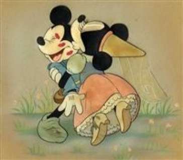 Couvoisier Cel of Mickey Mouse And Minnie Mouse From Brave Little Tailor (1938) - Wdc1388