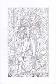 Alcides Pacheco | Aquaman & Mera Pinup | Abel Original Art