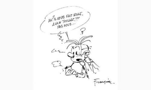 FRANQUIN. Â« Fantasio Â«. Dessin Ã  l’encre noire réalisé au verso de la | Tessier Sarrou