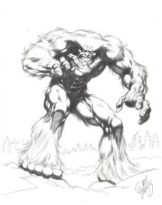 Dan Lawlis | Sasquatch Original Pin-Up Art By Dan Lawlis | ComicArtFans Classifieds