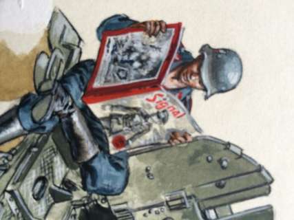 Funcken, L. & F. - Illustration originale Ã  la gouache (p.122) - L’Uniforme et les Armes des Soldats de la Guerre 1939-1945 - (1974) | Catawiki