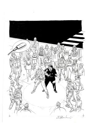 Giancarlo Alessandrini | Original illustration for Martin Mystere. Cm. 29,5x43. Ink. Signed. Mint. Code 2191. | Segni e Disegni