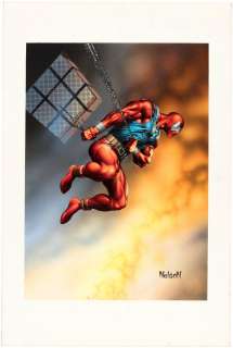 1996 "SPIDER-MAN PREMIUM" - SCARLET SPIDER TRADING CARD ORIGINAL ART BY NELSON DeCASTRO. | Hake’s