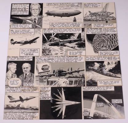 Lot 280 - **Attributed to Martin Aitchison (1919-2016), Comic Strip depicting the Achievements of Sir Barnes | misc / divers