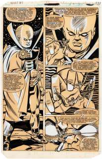 GIL KANE "WHAT IF?" #24 COMIC BOOK PAGE ORIGINAL ART FEATURING SPIDER-MAN & THE WATCHER.