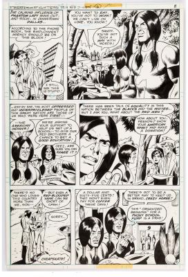 Dick Ayers, Jack Abel | Freedom Fighters #11 P6 (1977) Ayers / Abel Phantom Lady Uncle Sam | ComicArtFans Classifieds