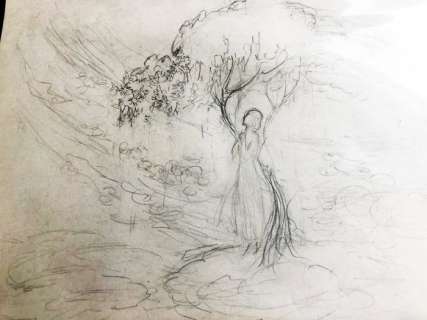 Walt Disney - Original Concept Drawing - Snow White and the Seven Dwarfs (1937) | Catawiki