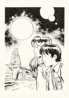 Virginie Augustin - Illustration originale pour l’ex libris du Tirage de Luxe de Valérian, vu par… Pierre Christin et Virginie Augustin. Là où naissent les histoires.