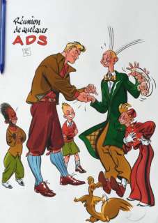 Severin, Al - Dessin original en couleur - Réunion de quelques ADS (Amis de Spirou) - (1998) | Catawiki