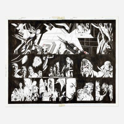 Lot 246 - Mark Bagley and Rob Hunter, Justice League of America #39 Story pages 18 and 19 Original Art | Landry Pop Auctions