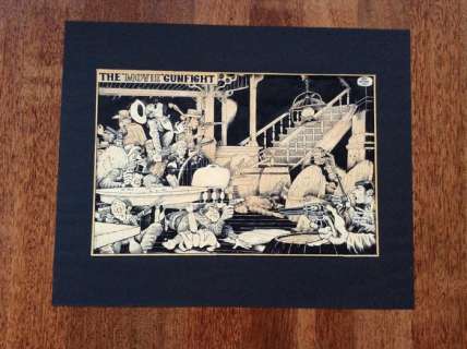 Matena, Dick - Originele tekening - The movie gunfight (1961) | Catawiki