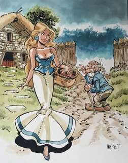 Meynet, Félix - Dessin original en couleur - Hommage Ã  Uderzo | Catawiki