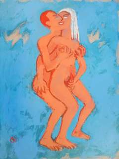 Brugman, Gideon (Milton Davis)  - Erotiek - Originele schildering in kleur - Vrij werk  - Taille: 50 x 66 cm - (1993) | Catawiki