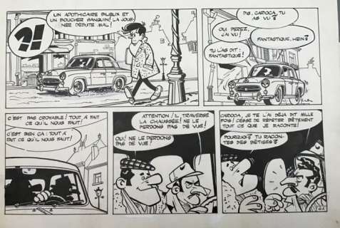 Dupa (ou Gotlib) Attribution - Planche originale (p.4) - Domingo Paraguay | Catawiki