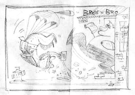 Bob Staake | Washington Post - Brew ’n’ Bro (Sketch) ($50.00) | Comic Art Collective