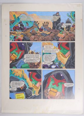 Ron Smith 2000 AD Prog #895 And #896 Rad Blood Colour Story Pages Signed (Fleetway, 1994) Total 2 | Stanley Gibbons Baldwin’s