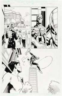 "SUPERIOR SPIDER-MAN" VOL. 2 #9 COMIC BOOK PAGE ORIGINAL ART BY MIKE HAWTHORNE.