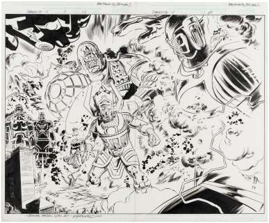 "PARADISE X" #0 COMIC BOOK TWO-PAGE SPLASH ORIGINAL ART BY DOUGIE BRAITHWAITE. | Hake’s