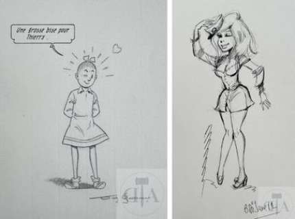 Goossens/Di Sano. Paire de dessins illustrant Bobette et… | Dagoty