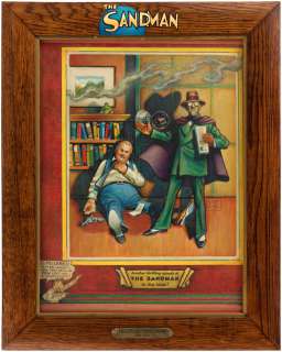 ADVENTURE COMICS #44 GOLDEN AGE SANDMAN COVER RECREATION ORIGINAL ART CUSTOM FRAMED DISPLAY BY CREIG FLESSEL. | Hake’s