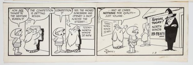 Sir Bagby Rick Hackney and Bill Hackney Original Ink Daily Comic Strip Art Signed BB12 | Charles Scott Gallery
