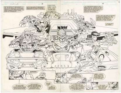 Mark Pacella - Deathmate Red P13+14 (Double Page Spread)