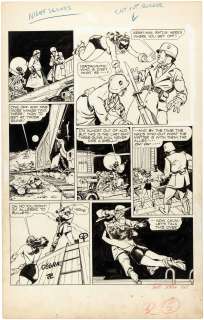 SPEED COMICS #28 COMIC BOOK PAGE ORIGINAL ART TRIO BY BOB POWELL (BLACK CAT). | Hake’s