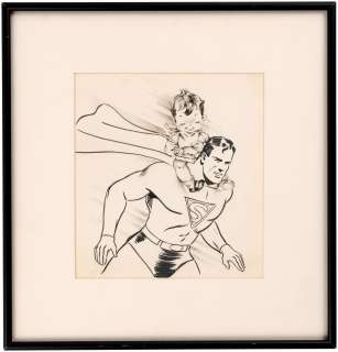 SUPERMAN 1940s BIRTHDAY CARD FRAMED ORIGINAL ART. | Hake’s