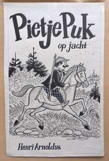 Voges, Carol  - Originele cover + alle 26 tekeningen - Pietje Puk op jacht (1960) | Catawiki