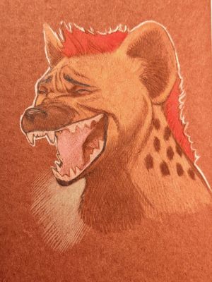 Mario Torrisi | Original Hyena Pastel Sketch on Brown Paper | Raremarq (Buy It Now)