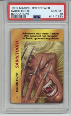 1995 MARVEL OVERPOWER SABRETOOTH BLOOD HUNT PSA 10 LOW POP VERY RARE | Raremarq (Buy It Now)