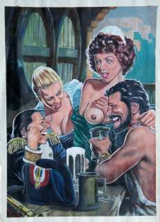 DINO LEONETTI / LUCA VANNINI - Copertina per Il Bordello 11 ‘Trento a tutta birra/ Trinacria song’. Cm 34 x 47. Tempera su cartoncino. Anno di esecuzione 1987.