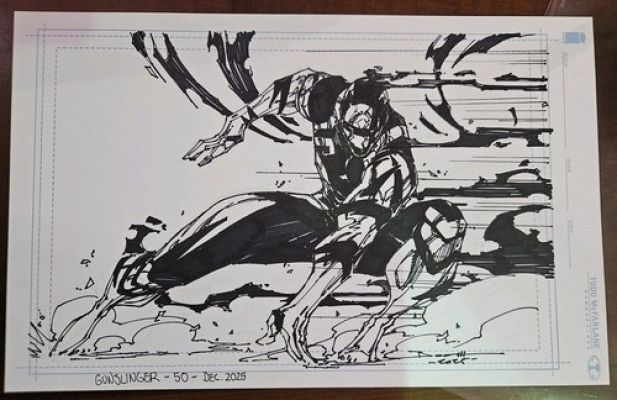 Gunslinger Spawn #50 1:1000 ORIGINAL FULL BODY ART SKETCH by Brett Booth 1/1
