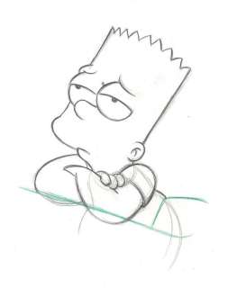 Bart Simpson - Matt Groening - FOX Production Drawing (1990s) - Art de crayon | Catawiki