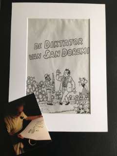 Piet Pienter en Bert Bibber 20 - Originele tekening gebruikt voor de cover van de heruitgave - De diktator van San Doremi (1997) | Catawiki