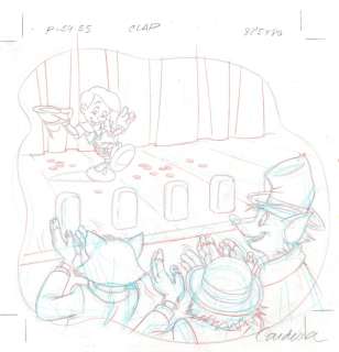 Pinocchio On The Stage - Disney Studios - Original Drawing - Cardona - Art de crayon | Catawiki