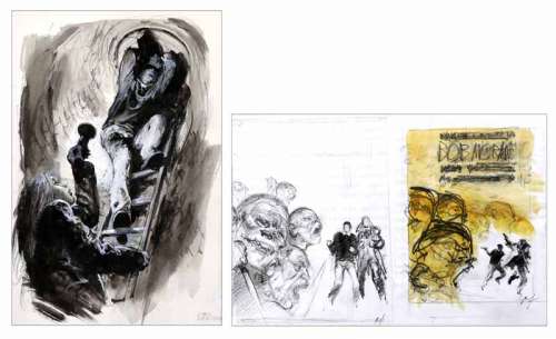 Follet | Bob Morane, illustration au lavis et Ã  la gouache… | Banque Dessinée