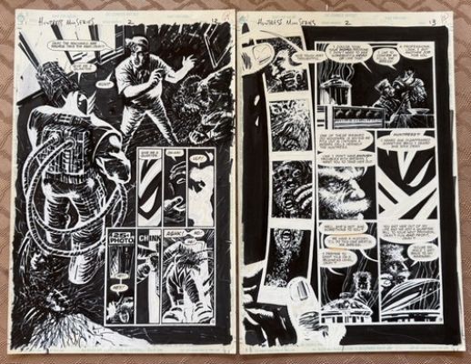 Huntress mini-series #2 pgs 12 and 13 - Original Art by Michael Netzer