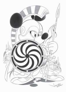 Mickey Mouse as an Spartan - Original Drawing - Jaume Esteve - Art au crayon original | Catawiki