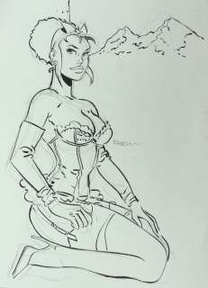 Meynet, Félix - Dessin original Ã  l’encre de Chine - Femme en lingerie | Catawiki