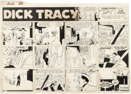DICK TRACY 1956 SUNDAY PAGE ORIGINAL ART BY CHESTER GOULD. | Hake’s