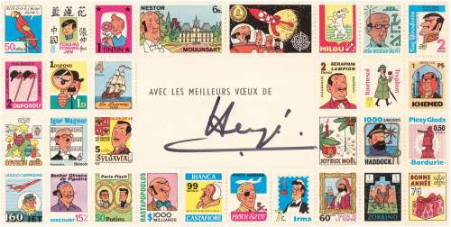 * Hergé - Carte... | * Hergé - carte de Vux 1976: Timbres avec les principaux... | Tessier Sarrou