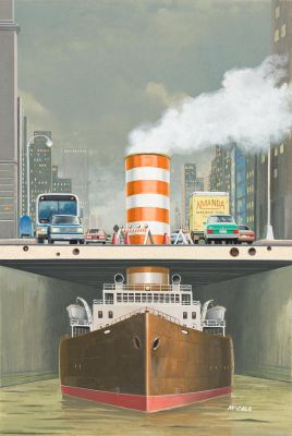 Bruce McCall, (1935-2023), Smokestack. 1994. | Swann Galleries