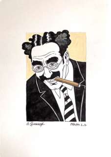 Dylan Dog - Groucho - original illustr. -20x30 cm - Page volante | Catawiki