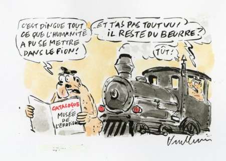 Vuillemin, Philippe - Dessin original + mise en couleur sur papier - Le musée de l’érotisme 2 (2016) | Catawiki