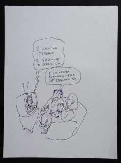 Vincino  - "La nuova formula della lottizzazione RAI" Vignetta Originale (Master Of Drawing) | Catawiki